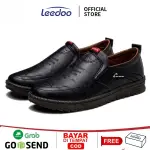 Leedoo Sepatu Slip On Pria Kulit PU Casual Sepatu Sneakers Running Shoes MC416