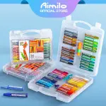 Aimilo Oil Pastel Crayon 24/36/48 Warna Crayon Set Krayon Minyak Anti Air Dan Anti Patah Tidak Beracun