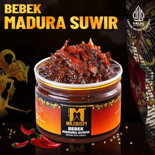 Bebek Madura Suwir/Sambel Bebek Madura/Bumbu Ireng Asli Madura Mr.Crispy