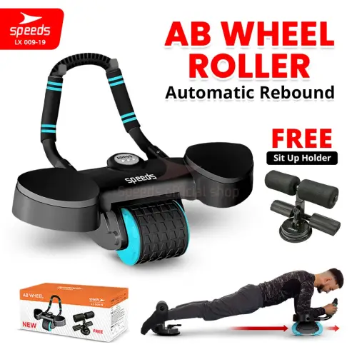 SPEEDS Ab Wheel Double Wheel / Abdominal Roller / Ab Roller / Alat Push Up Stand Bar Alat Gym / Alat Sit Up 009-19