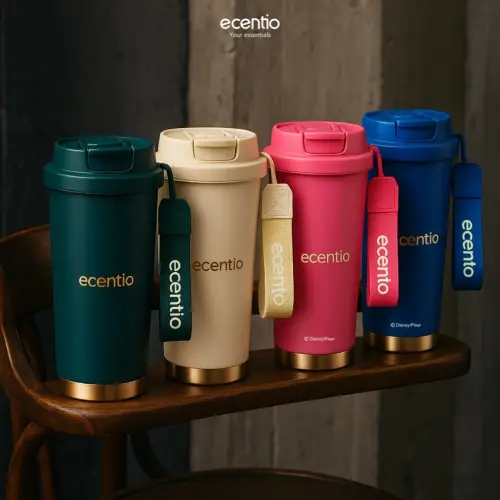 ecentio tumbler minum premium tahan dingin 24 jam botol stainless 316 portable tumblr 530ml