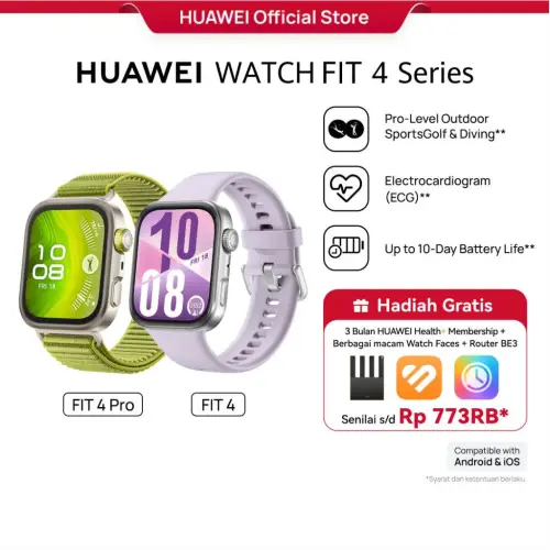HUAWEI WATCH FIT 4 Series | Stylish Design | GPS | 10-Day Battery Life* | Sports Tracking | Health Management