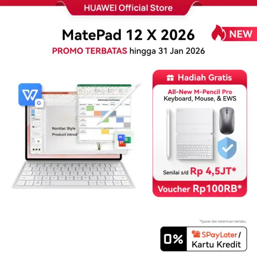 HUAWEI MatePad 12 X 2026 Tablet l PC-Level WPS 3.0 l Layar PaperMatte Ultra Jernih l M-Pencil Pro