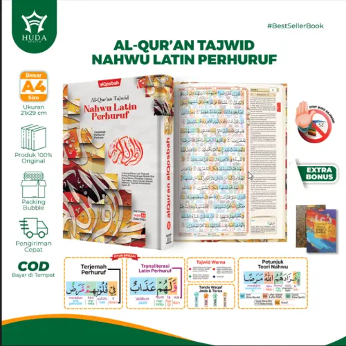 Al Quran Tajwid Nahwu Latin Tagging SEDANG Ukuran A5 Terjemah Perhuruf Perkata Edisi Terbaru 2024