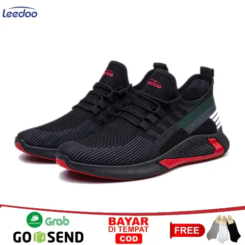 Leedoo Sepatu Pria Kekinian Original Sepatu Joging Pria Kerja Sneakers Casual Running Shoes Gym Shoes MR144