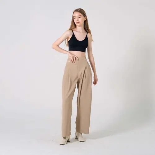 This Is April Celana Panjang MT Octave Cut Out Pants Brown