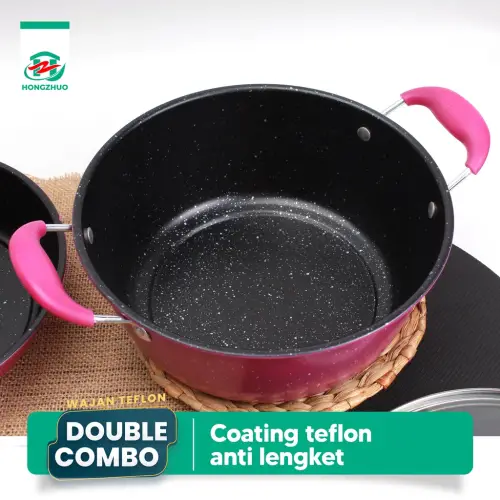 Hongzhuo Panci Set Isi 6pcs Pot Series | Panci Terlengkap dengan Tutupan dan Spatula