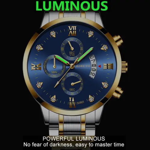 Aokeyo Jam Tangan Pria Anti Air Original Luxury Stainless Steelï¼ˆFree BOX+Kartuï¼‰