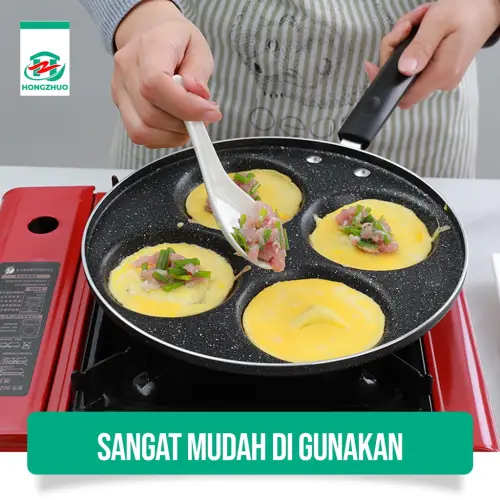 Hongzhuo Panci Wajan Penggorengan Telur Pancake 4 Lubang Non Stick Wajan Teflon Telur Anti Lengket