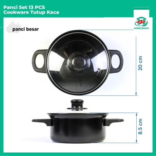 Hongzhuo Cookware Panci Set Wajan Penggorengan Spatula Set Isi 13Pcs 1 Set Frypan Saucepan