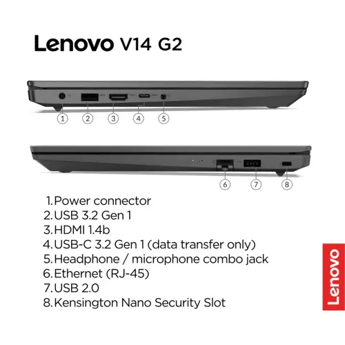 Lenovo V14 G2 ALC 91ID Ryzen 3 5300U Win10 Home 4GB 256GB SSD 14" HD TN 45% NTSC Antiglare Integrated AMD Radeon OHS Laptop