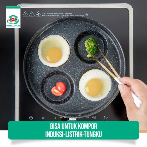 Hongzhuo Panci Wajan Penggorengan Telur Pancake 4 Lubang Non Stick Wajan Teflon Telur Anti Lengket