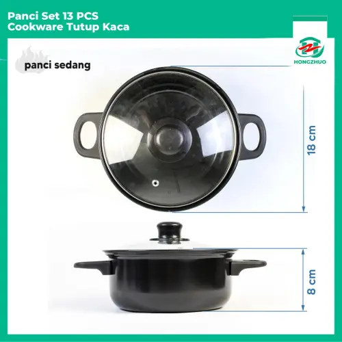 Hongzhuo Cookware Panci Set Wajan Penggorengan Spatula Set Isi 13Pcs 1 Set Frypan Saucepan