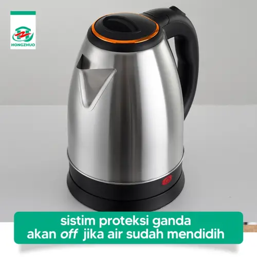 Hongzhuo Teko Listrik 2 Liter Full Stainless Steel Pemanas Air Electric Kettle Ketel Besar Otomatis 500 Watt