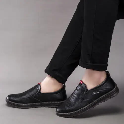 Leedoo Sepatu Slip On Pria Kulit PU Casual Sepatu Sneakers Running Shoes MC416