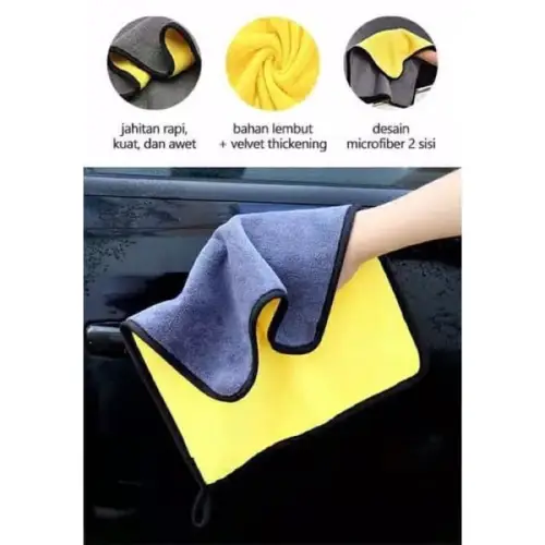 Kain Lap Microfiber Mobil Motor 2 Sisi Multifungsi 30x30cm
