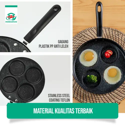 Hongzhuo Panci Wajan Penggorengan Telur Pancake 4 Lubang Non Stick Wajan Teflon Telur Anti Lengket