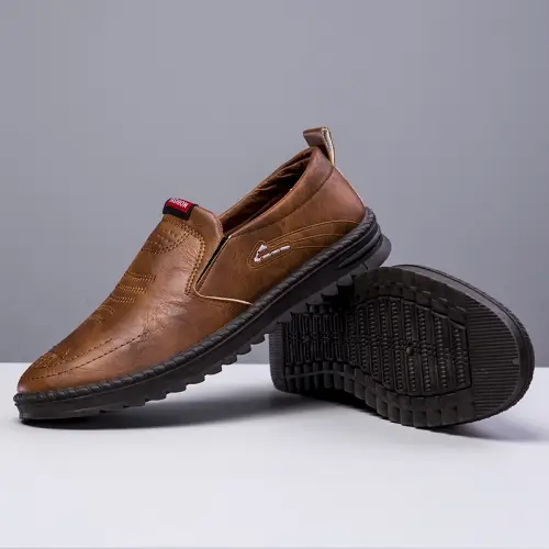 Leedoo Sepatu Slip On Pria Kulit PU Casual Sepatu Sneakers Running Shoes MC416