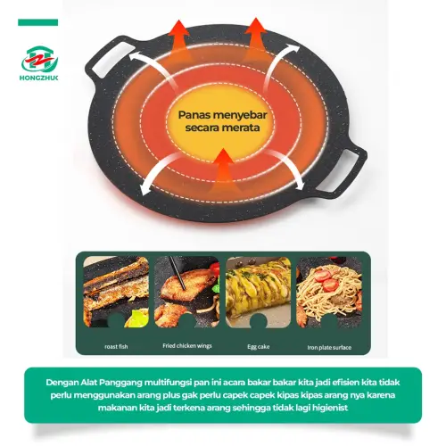 Hongzhuo Alat pemanggang / Tempat pemanggang bulat BBQ Piring pemanggang diameter 32/34/38/40cm