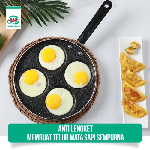 Hongzhuo Panci Wajan Penggorengan Telur Pancake 4 Lubang Non Stick Wajan Teflon Telur Anti Lengket