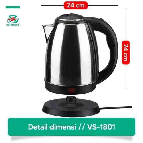 Hongzhuo Teko Listrik 2 Liter Full Stainless Steel Pemanas Air Electric Kettle Ketel Besar Otomatis 500 Watt