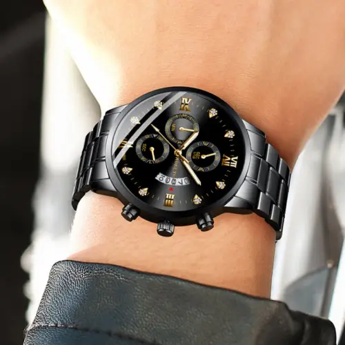 Aokeyo Jam Tangan Pria Anti Air Original Luxury Stainless Steelï¼ˆFree BOX+Kartuï¼‰