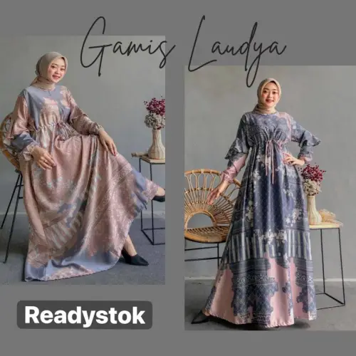 DRESS GAMIS AURORA PAKAIAN WANITA / GAMIS ARMANY / SILK MOTIF / BAJU WANITA / DRESS WANITA