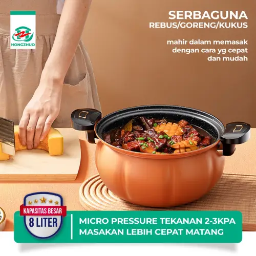 Hongzhuo Panci Presto Labu 8 Liter Premium Quality Wajan Panci Presto Coating Batu