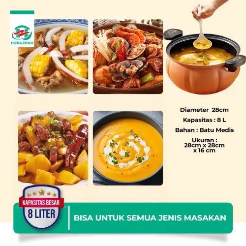 Hongzhuo Panci Presto Labu 8 Liter Premium Quality Wajan Panci Presto Coating Batu