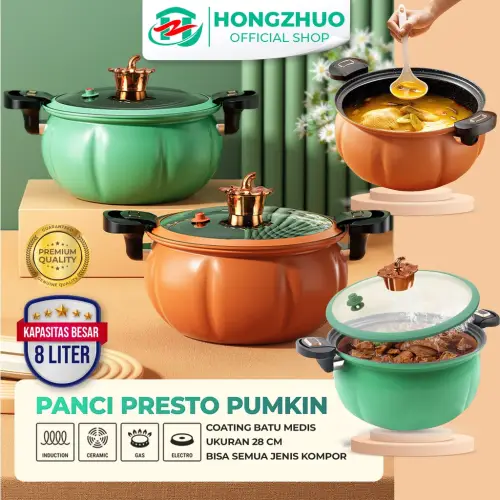 Hongzhuo Panci Presto Labu 8 Liter Premium Quality Wajan Panci Presto Coating Batu