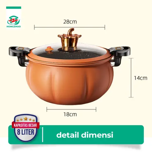 Hongzhuo Panci Presto Labu 8 Liter Premium Quality Wajan Panci Presto Coating Batu