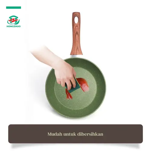 Tifale by Hongzhuo 3in1 Organic Greenly Cookware Marble Coated Anti lengket Handle Bakelite Silicone Anti Leleh Avocado Pan
