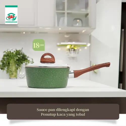 Tifale by Hongzhuo Organic Greenly Cookware Wokpan 24cm Marble Coated Anti Lengket