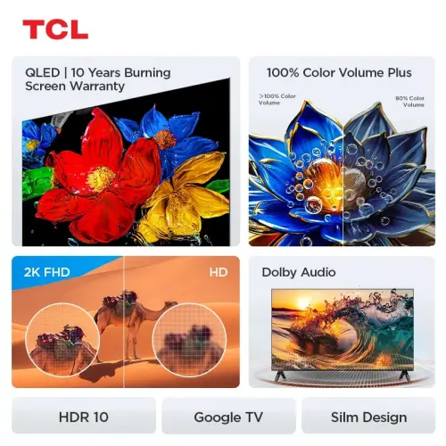 TCL Ultimate QLED FHD TV 40 inch V5C - HDR 10 - Dolby Audio - Google Play/Netflix/Youtube/Disney+Hotstar