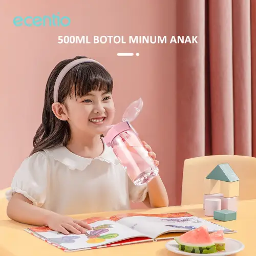 ecentio botol anak anak/Botol Minum anti bocor Drinking Bottle 500ml Stiker gratis