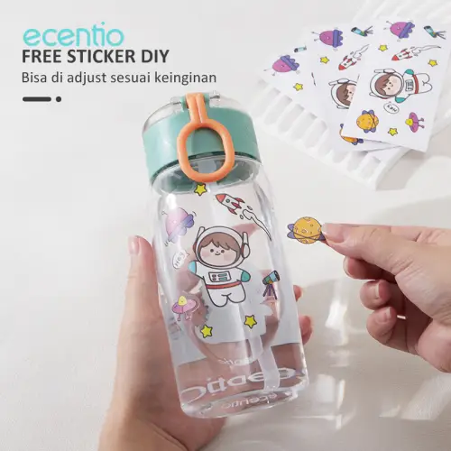 ecentio botol anak anak/Botol Minum anti bocor Drinking Bottle 500ml Stiker gratis