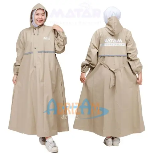 Mantel Gamis Syar'i Wanita Muslimah / Mantel Wanita Jumbo Waterproof Bahan PVC 0,25 Anti Rembes
