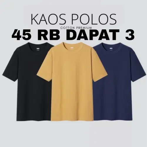 PAKET 3 KAOS POLOS/KAOS PRIA WANITA/KAOS MURAH