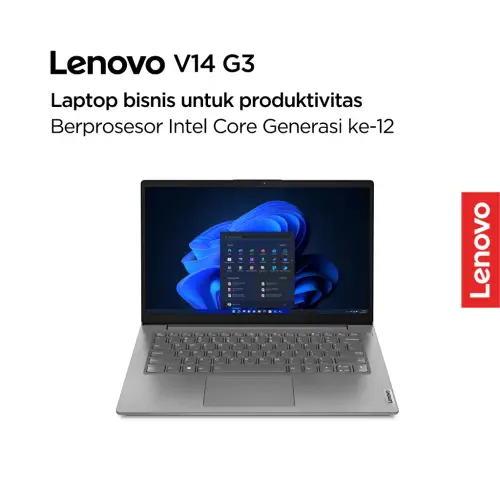 Lenovo V14 G3 IAP EJID Intel Core i3 1215U Win11 Home 4GB Soldered 256GB SSD 14\" FHD TN 250nits 45% NTSC Antiglare Integrated UHD F720p Camera OHS MilSpec WiFi6 Laptop Bisnis 14inch 82TS00EJID Iron Grey 3Y Windows Office