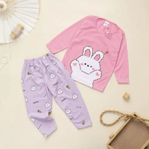 Setelan Anak & Bayi Piyama Tidur Colourfur Print Set / Baju Anak Anak Unisex 0 - 4 Tahun/ Baju Tidur Anak Bayi / Baju Anak Perempuan / Baju Anak Laki Laki
