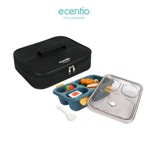 ecentio kotak makan anti tumpah lunch box set 850ML Anti Tumpah Kotak Makan 3 / 4 Grid
