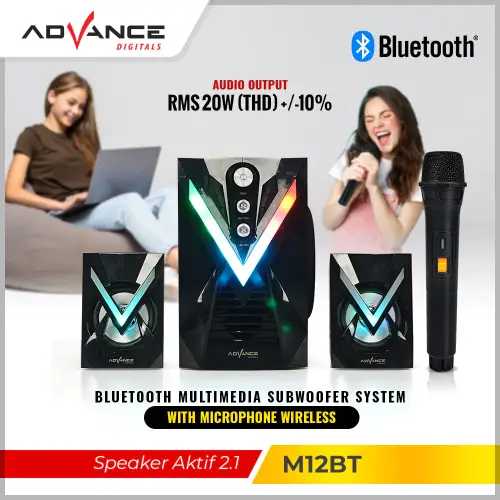 Advance M12BT Speaker Stereo Bluetooth Xtra Bass Subwoofer Garansi Resmi 1 Tahun Gratis Mic