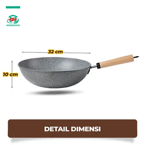 Tifale by Hongzhuo Wajan Maifan YY2201 Fry Pan Bahan Batu Medis Anti Lengket 32cm Wajan Penggorengan High Quality