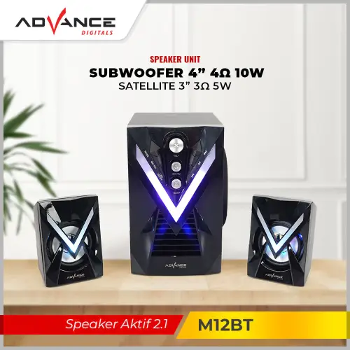 Advance M12BT Speaker Stereo Bluetooth Xtra Bass Subwoofer Garansi Resmi 1 Tahun Gratis Mic