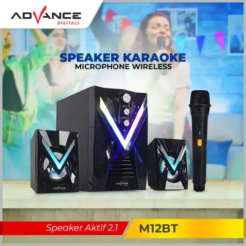 Advance M12BT Speaker Stereo Bluetooth Xtra Bass Subwoofer Garansi Resmi 1 Tahun Gratis Mic