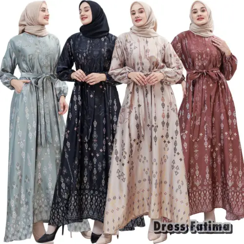 DRESS GAMIS AURORA PAKAIAN WANITA / GAMIS ARMANY / SILK MOTIF / BAJU WANITA / DRESS WANITA