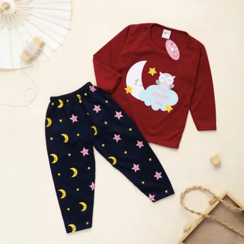 Setelan Anak & Bayi Piyama Tidur Colourfur Print Set / Baju Anak Anak Unisex 0 - 4 Tahun/ Baju Tidur Anak Bayi / Baju Anak Perempuan / Baju Anak Laki Laki