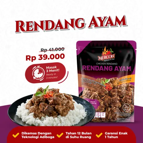 Mercon Merah Putih - Satuan || Limited Edition !! Rendang Ayam
