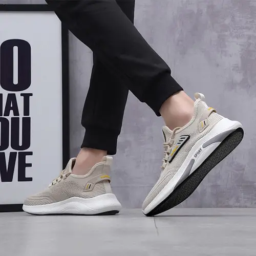 Leedoo Sepatu Sneakers Pria olahraga Casual Fashion Running Sepatu lari Shoes Kekinian Natural MR125