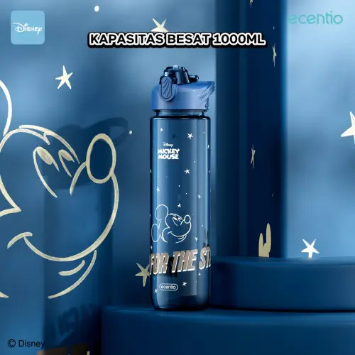 ecentio botol minum Disney Micky 1000ml Portable Botol air Anak Sport 1 Liter
